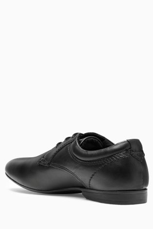 Black Round Toe Lace-Up Shoes (Older Boys)